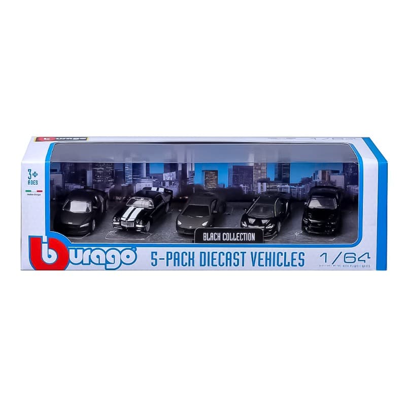 Burago Diecast Car Set 5 Pcs- Black
