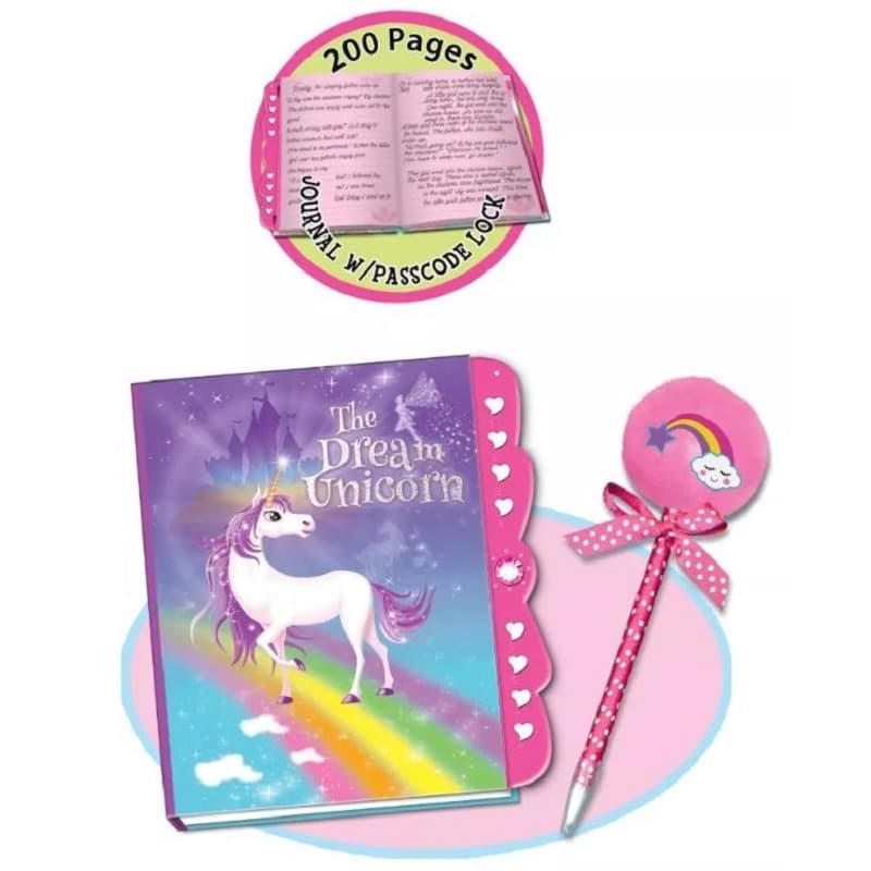 Tokidas Secret Lock Journal And Pom Pom Pen - Dream Unicorn thumbnail 2