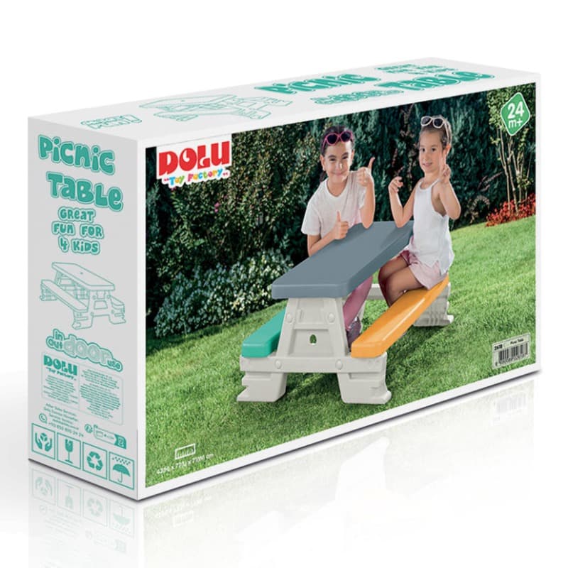 Dolu Kids Indoor And Outdoor Picnic Table - 4 Persons thumbnail 2