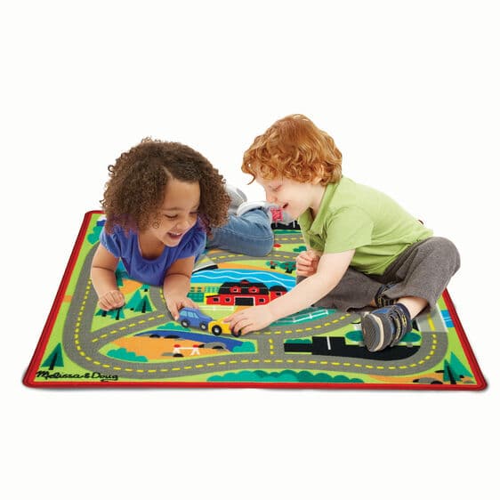 Melissa And Doug Round The Town Road Rug And Car Set thumbnail 3