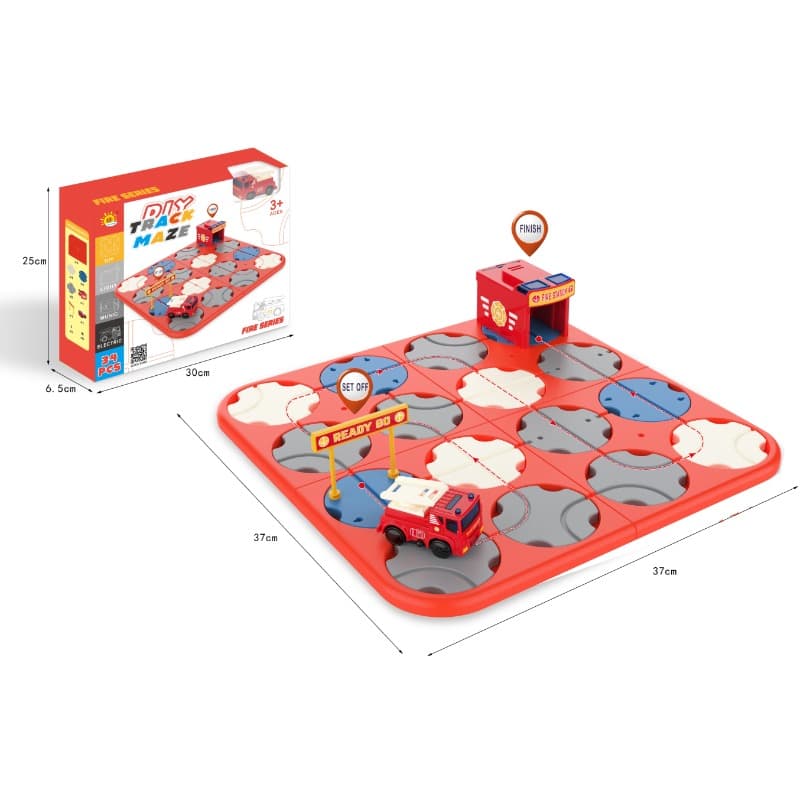 Labyrinth Track Fire Engine - 34pcs