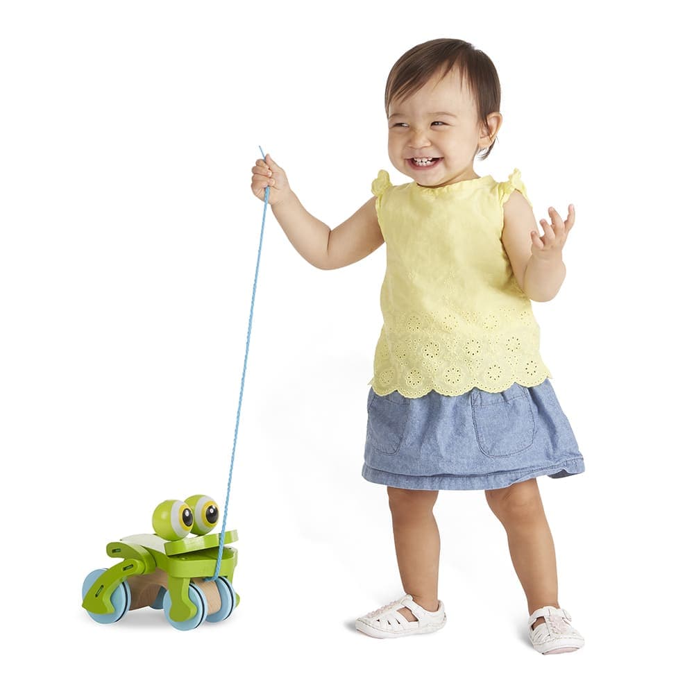 Melissa And Doug First Play Frolicking Frog Wooden Pull Toy thumbnail 3