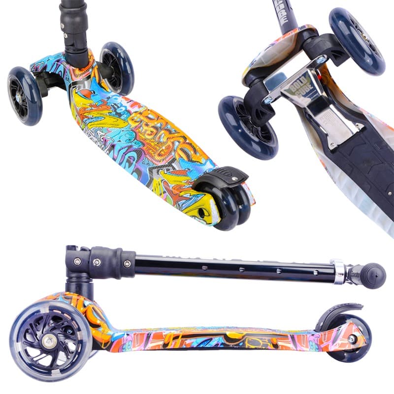 BOLDCUBE 3 Wheel Scooter Big Fold Street Graffiti thumbnail 2