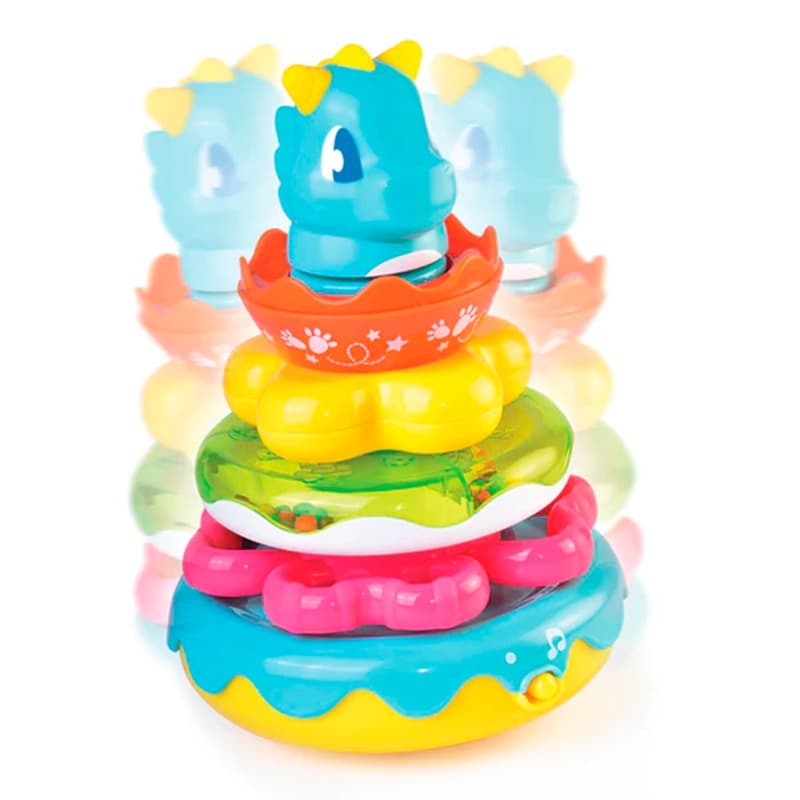 Little Learners Musical Wobbly Dino Stacking Rings thumbnail 2