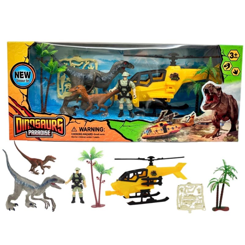 Dino Paradise Play Set Big Size With Helicopter