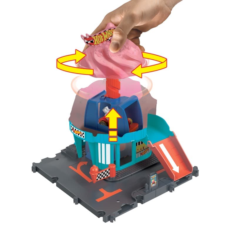 Hot Wheels City Track and Ice Cream Shop Playset Swirl thumbnail 5