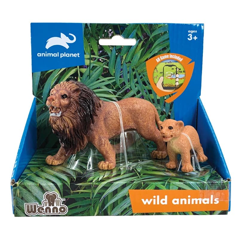 Wenno Wild Animal Toy - Lion And Lion Cub