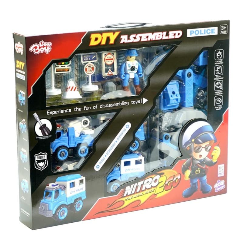 Nitro2Go Assembling Car Set Police 24 pcs