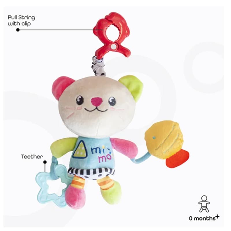 Moon Pull String Musical Toy For Stroller Car Seats Kitty thumbnail 2