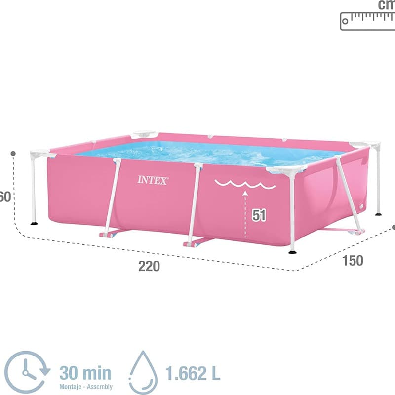 Intex Pink Rectangular Frame Pool thumbnail 2