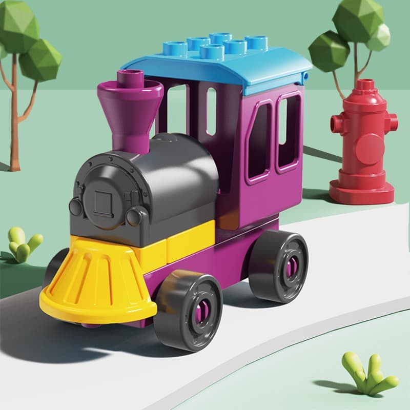 Feelo Fun Mini Train Ride Big Building Blocks | 76 Pieces thumbnail 2