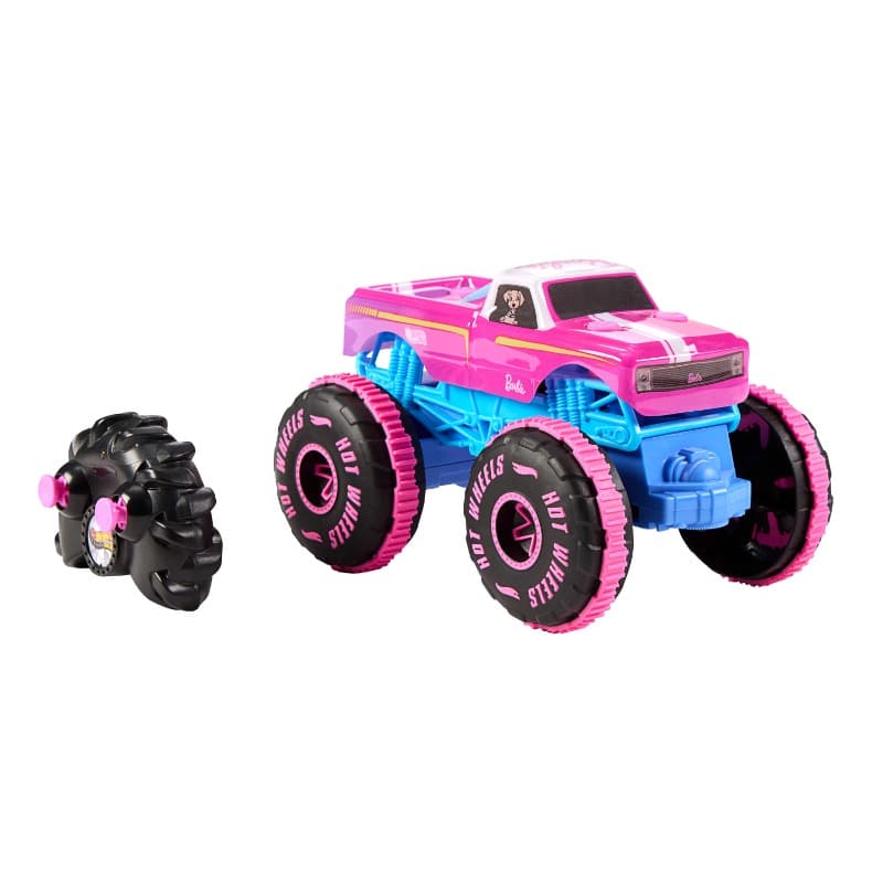 Hot Wheels Barbie RC Monster Truck Pink Power Remote Control Vehicle thumbnail 3