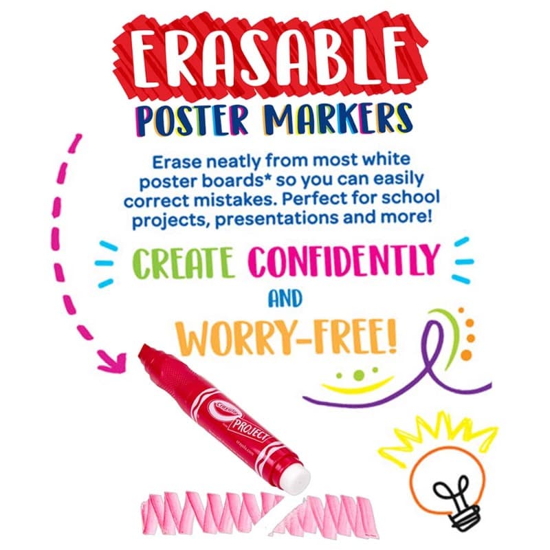 Crayola Project Erasable Crayons -6 Colors Bold thumbnail 3