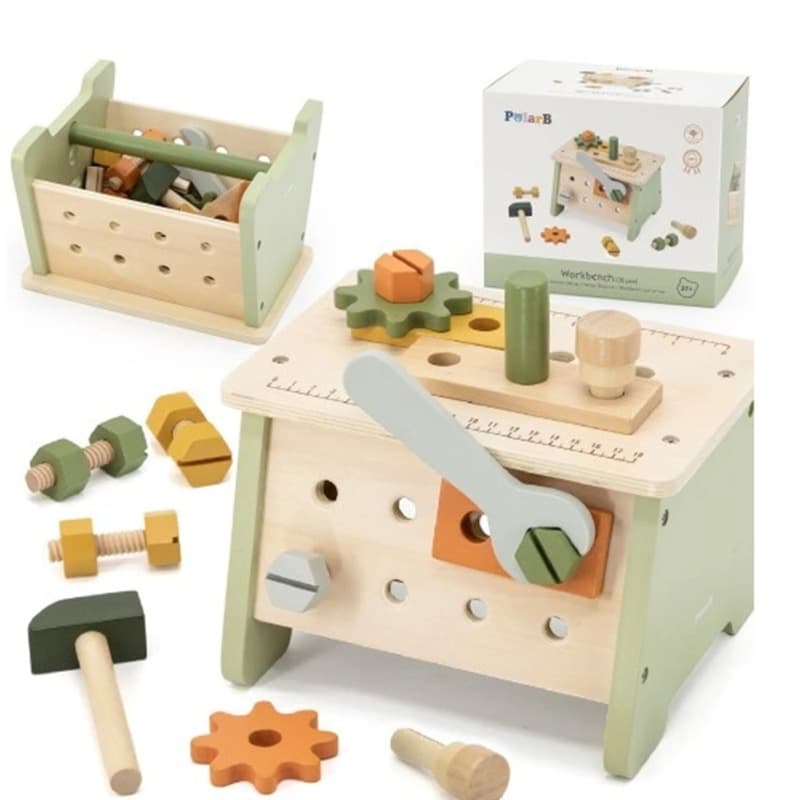 Viga Mini Workshop 2 in 1 Polar Bee Wooden Tool Kit thumbnail 2