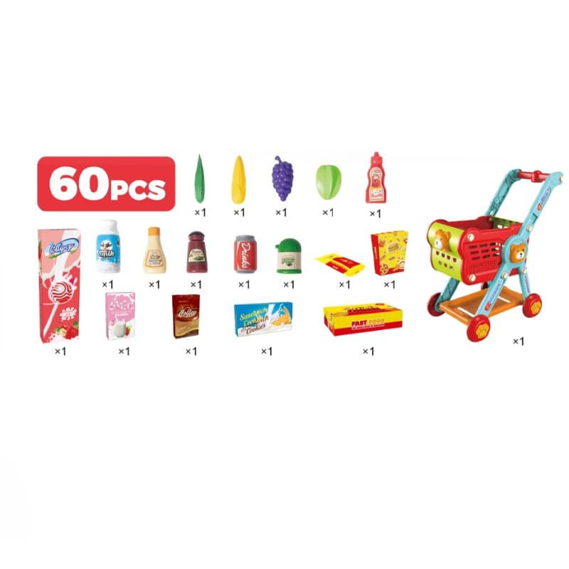 Children’s Shopping Small Trolley Set 60 PCS thumbnail 3