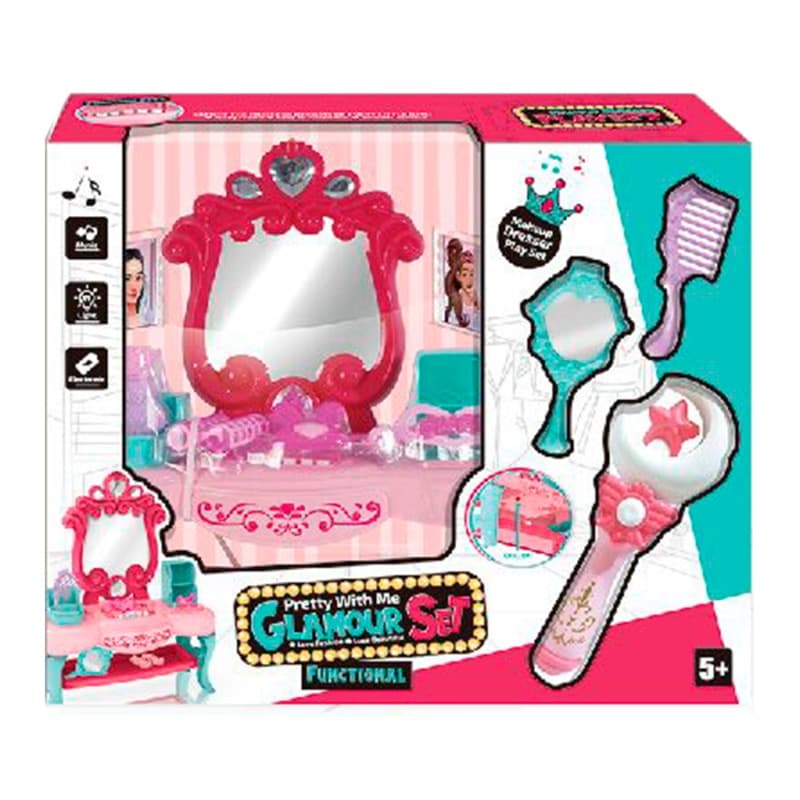 Dressing Table Glamour Set - Pink And Blue