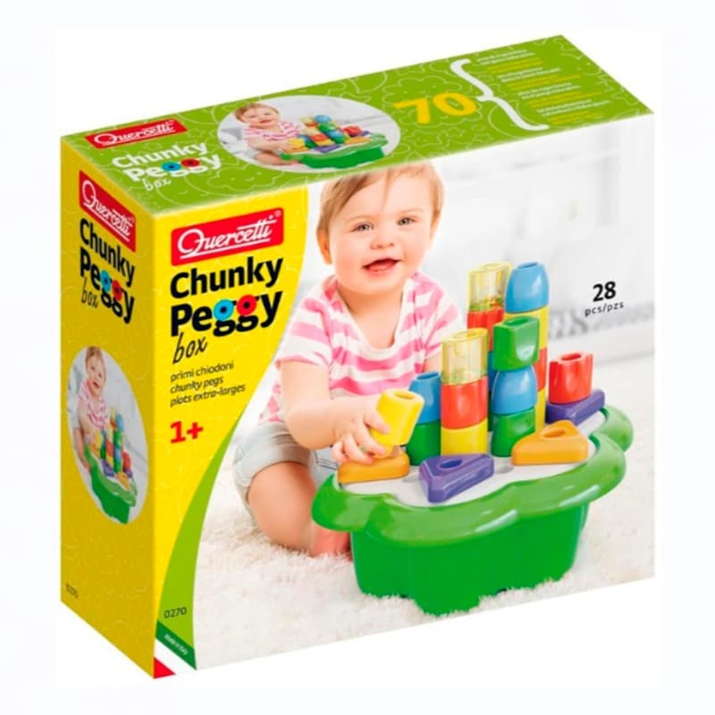 Quercetti Piggy Block Building and Stacking Set - 28 Piece