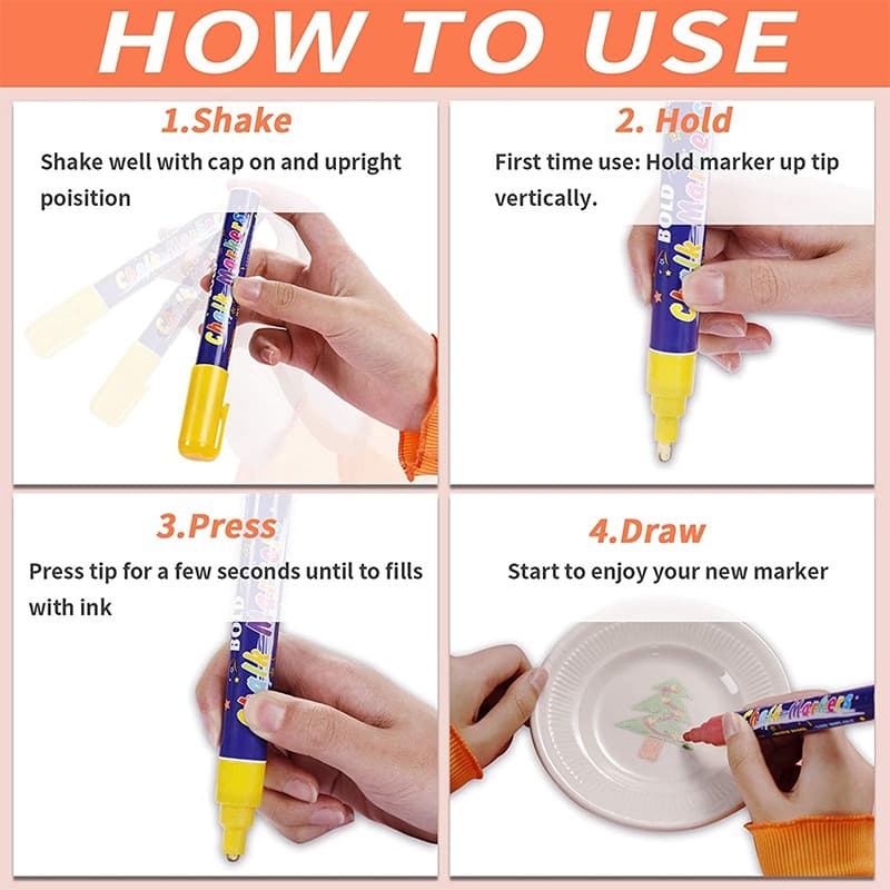TBC Bold Chalk Markers Metallic 8 Pack thumbnail 4