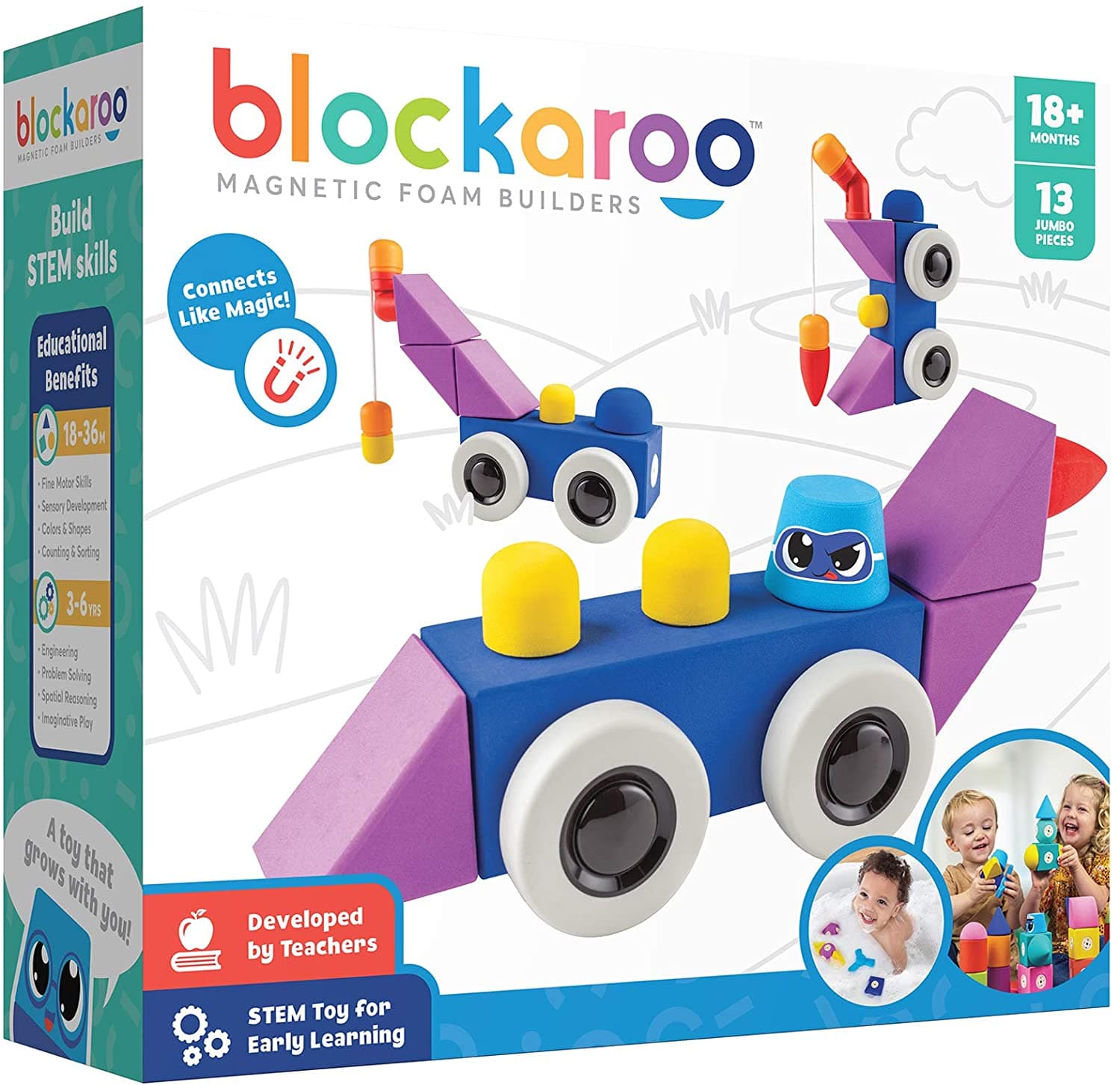 Blockaroo Magnetic Foam Building Blocks - Medium Roadster