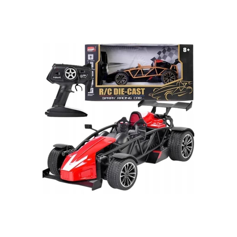 MZ RC 1:12 Die Cast Mist Spray Racing Car Red thumbnail 2