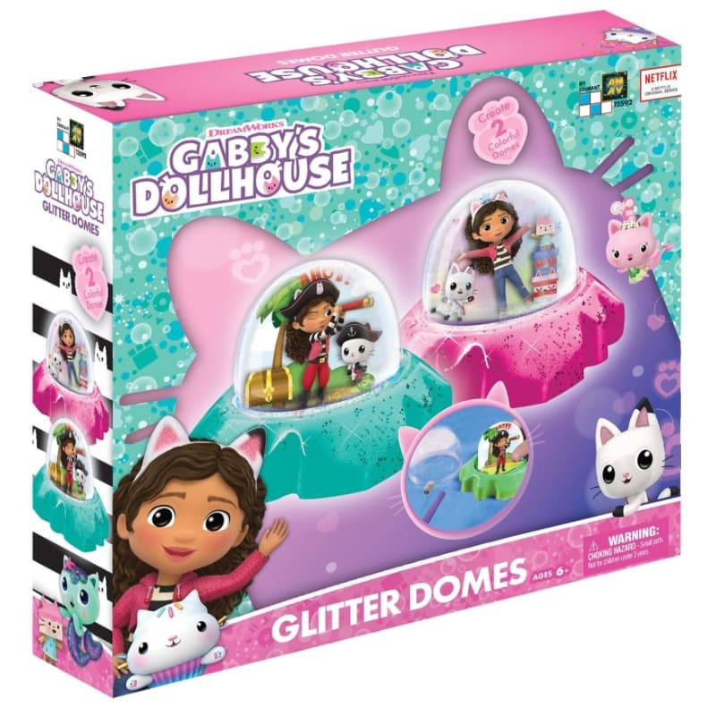 Gabby's Dollhouse Glitter Domes