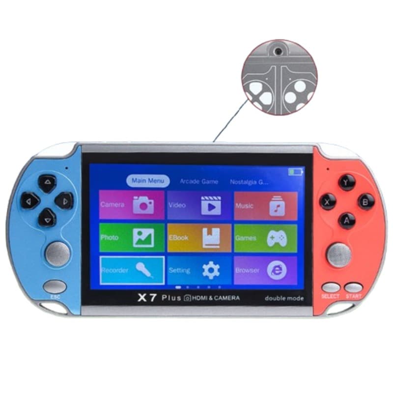 Portable Gaming Device With a 5.1-inch Screen and 8gb Memory Card - Blue and Red thumbnail 2