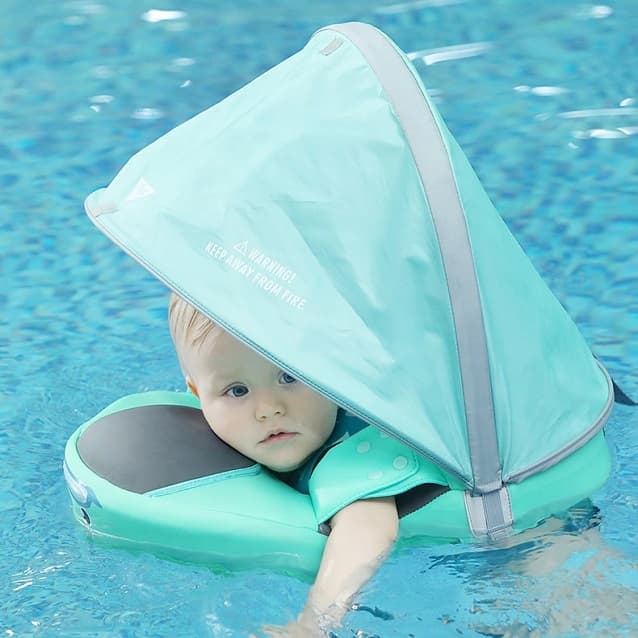 Mambo Baby Waist Float With Canopy - Green thumbnail 4