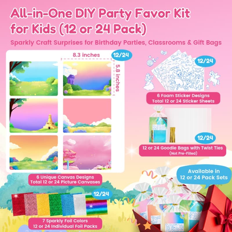 Joycat Unicorns Sparkle Foil Art Kit Diy Craft Toy for Kids thumbnail 4