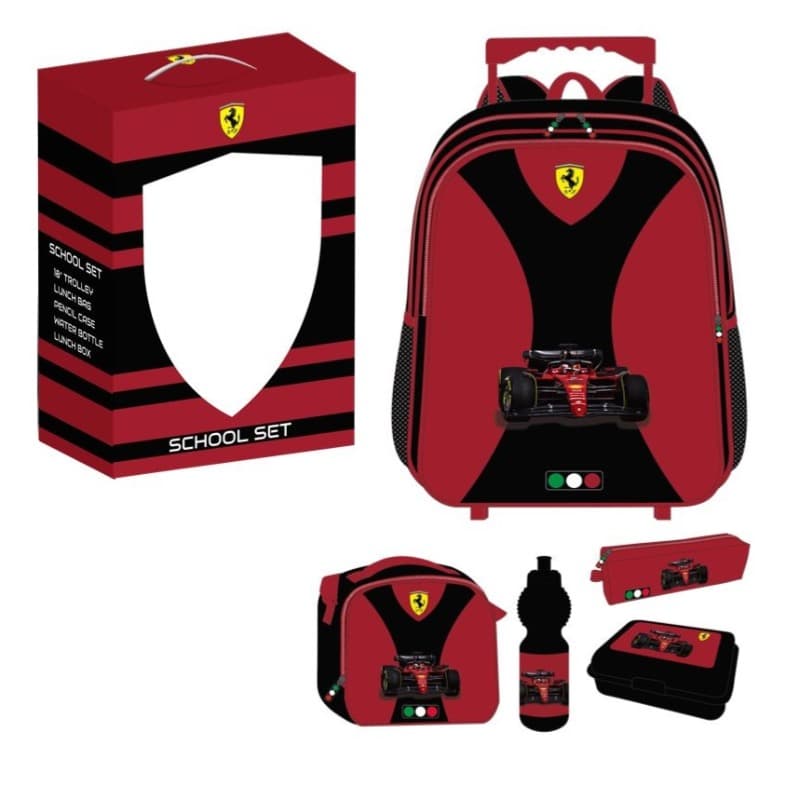 Simba Trolley School Backpack Set - Ferrari