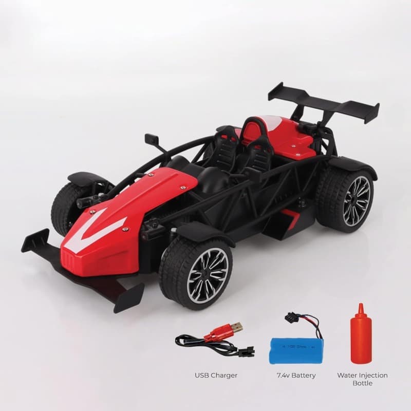 MZ RC 1:12 Die Cast Mist Spray Racing Car Red thumbnail 5