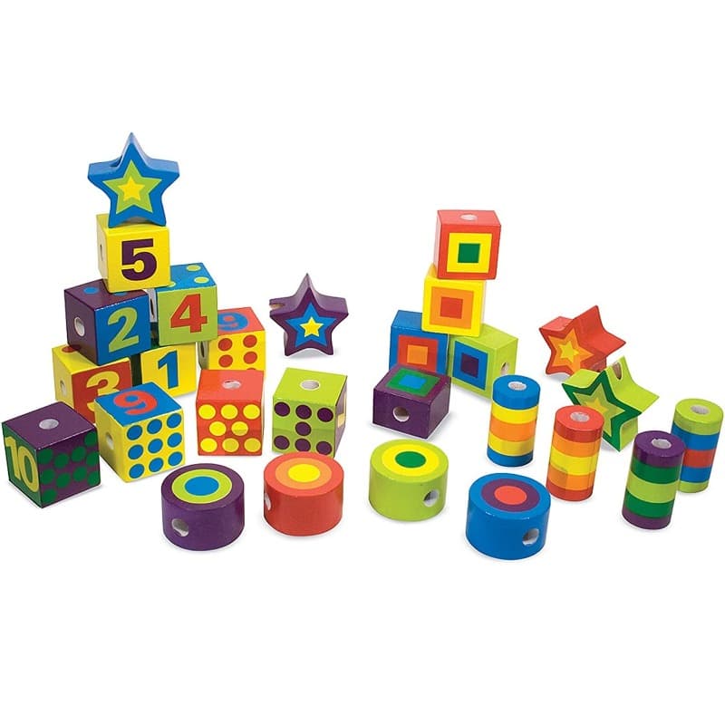 Melissa And Doug Deluxe Wooden Lacing Beads Educational Activity Toy thumbnail 2