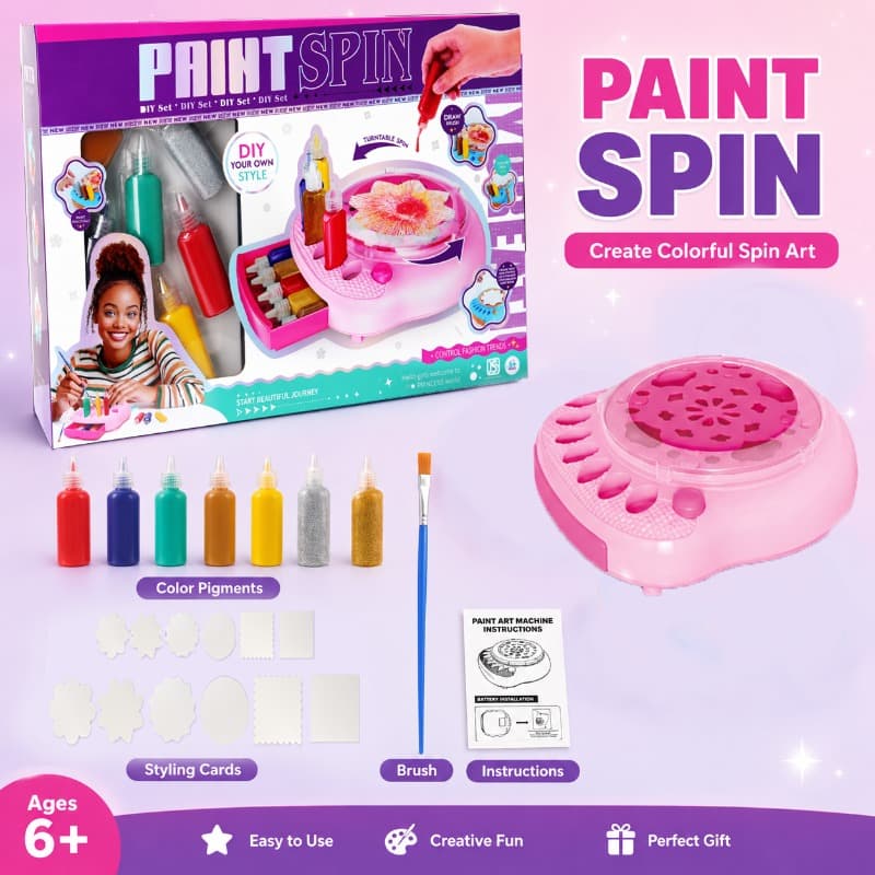 Vanilla Spin Art Machine Paint Spinner Craft Kit Toy for Kids