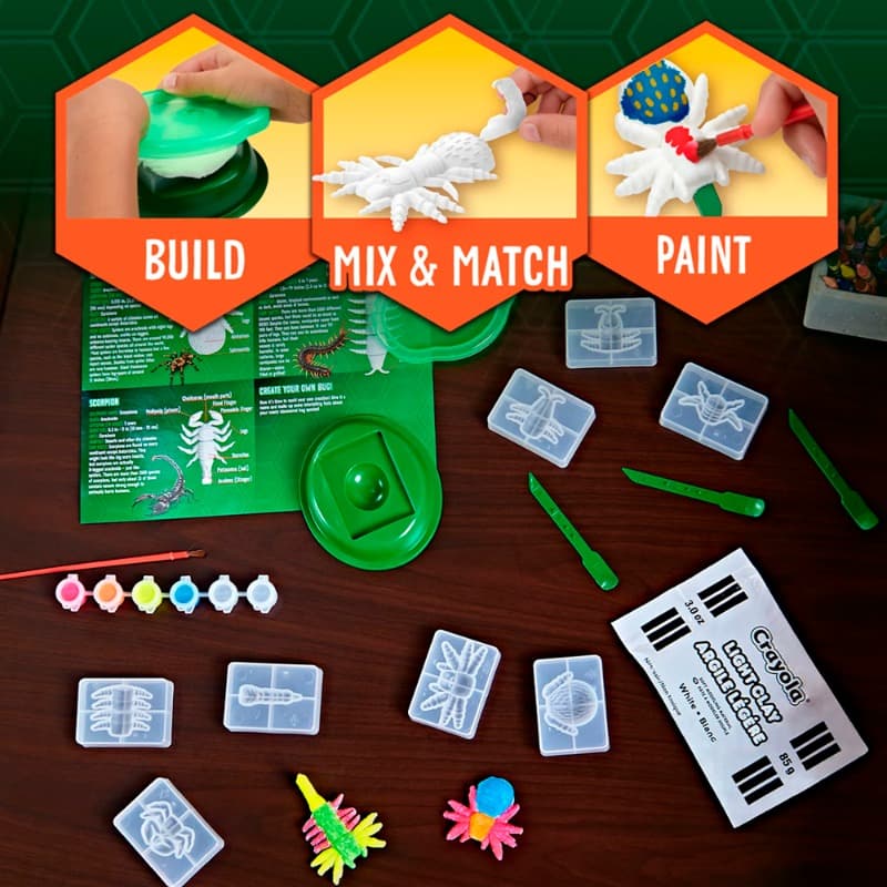 Crayola Critter Creator Glow in The Dark Clay Art Kit With Paint thumbnail 4