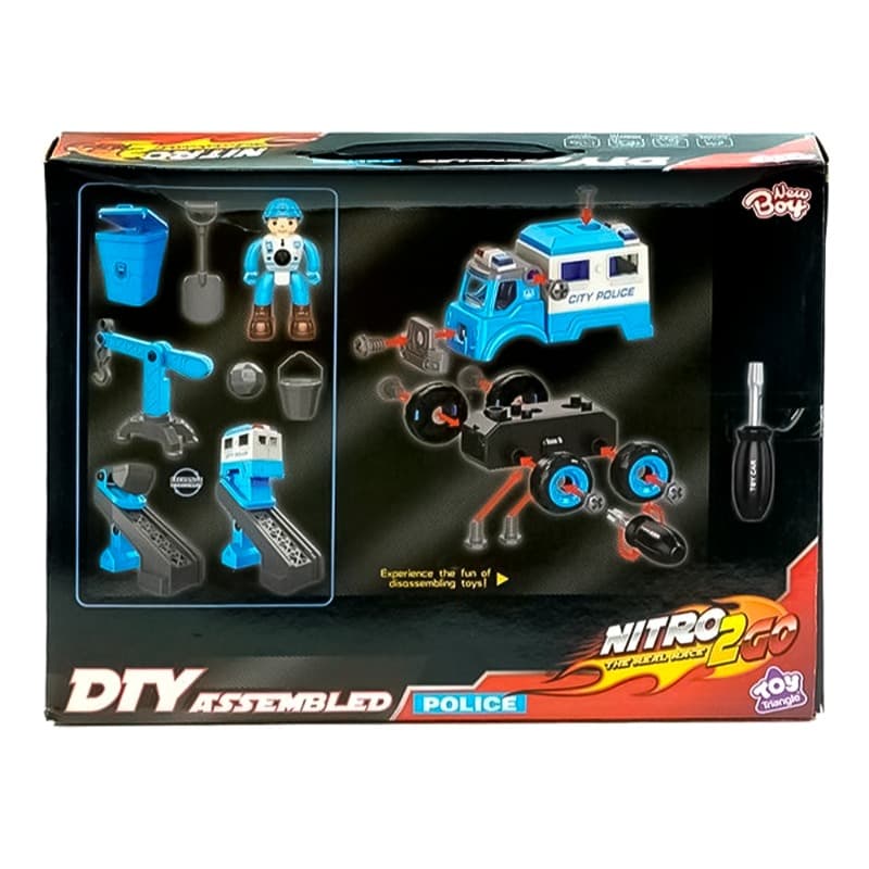 Nitro2Go Assembling Car Set Police - 11pcs thumbnail 2
