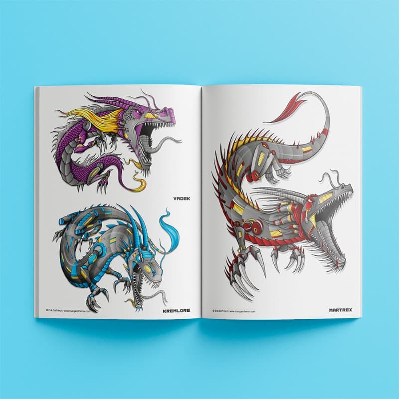 Hinkler Manga to the Max Drawing and Coloring Book - Dragons thumbnail 2