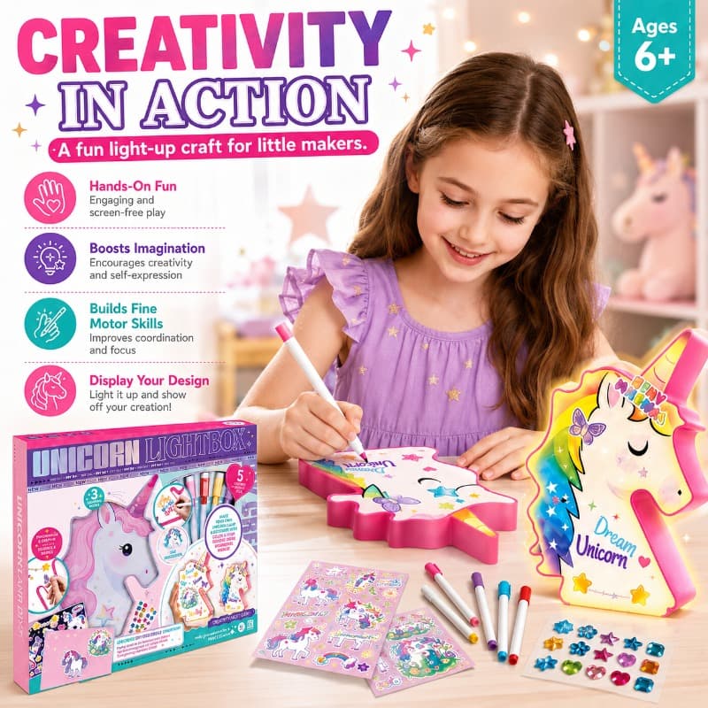 Vanilla Paint Your Own Unicorn Lamp Kit Diy Art Craft Toy for Kids thumbnail 2