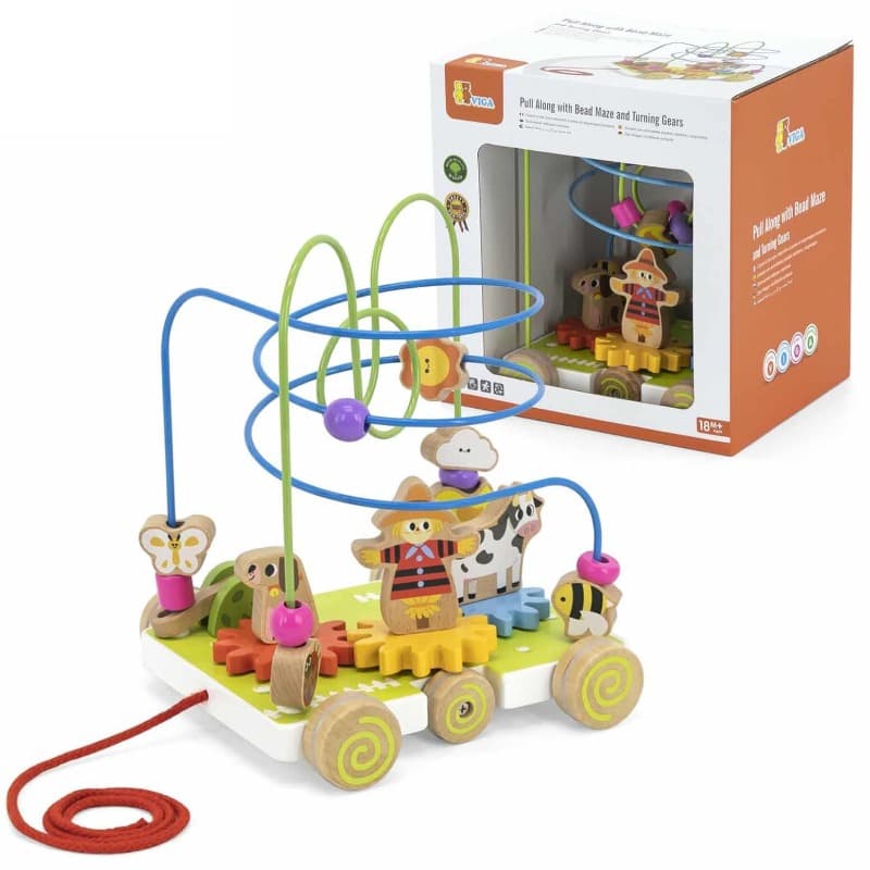 VIGA Pull Along with Bead Maze and Turning Gears thumbnail 5