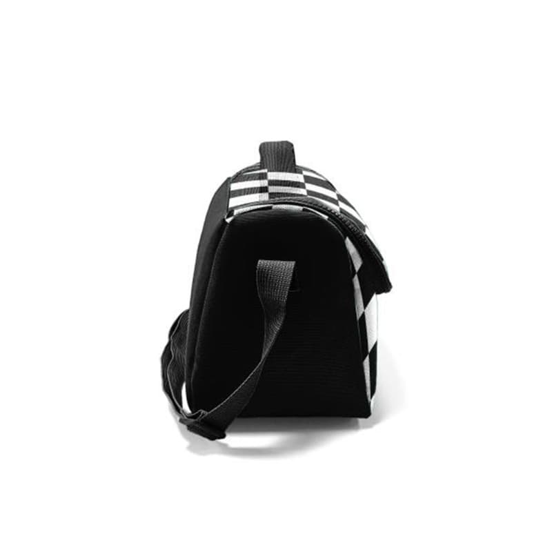 Coral High Kids Thermal Lunch Bag - Black and White Checkerboard Design thumbnail 2