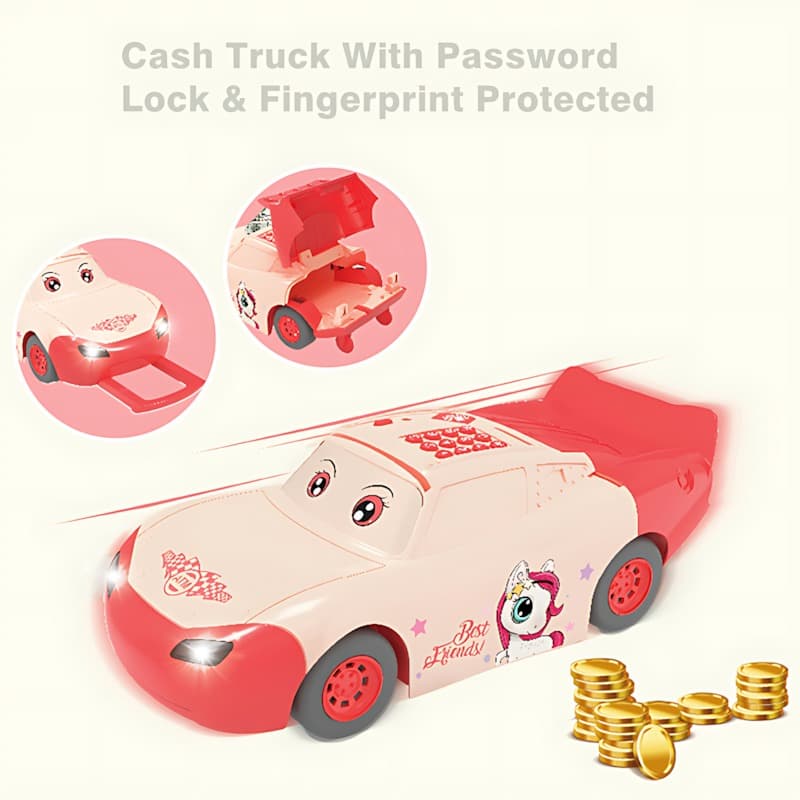 Fingerprint Money Bank Car Pink thumbnail 4