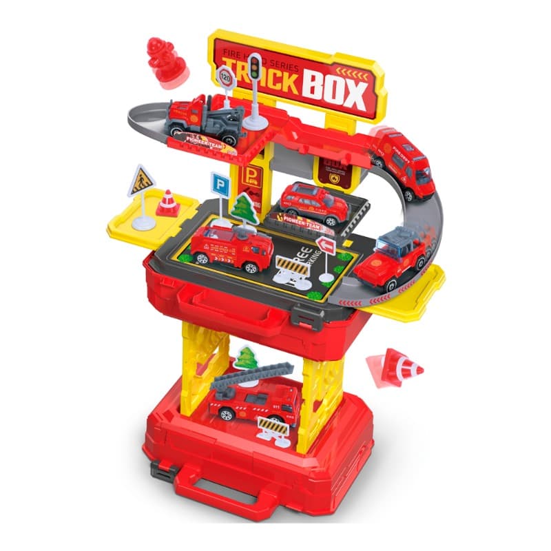2 in 1 Fire Parking Lot Playset thumbnail 2
