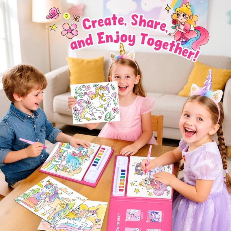 Vanilla Unicorn Watercolor Painting Set Art & Craft Toy for Kids thumbnail 2