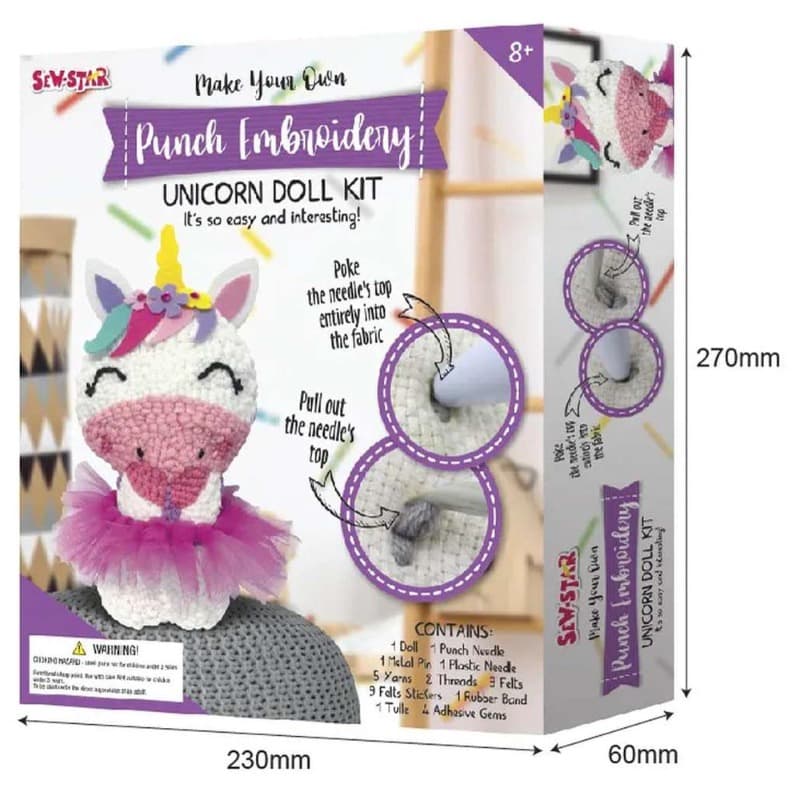 Sew Star Punch Embroidery Unicorn Kit thumbnail 4