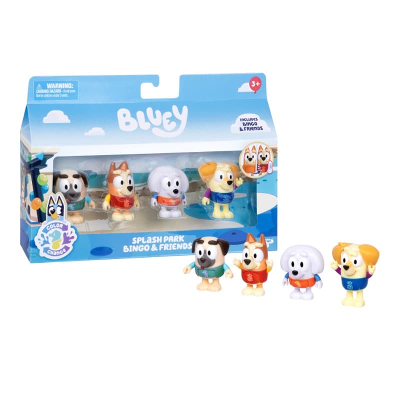 Bluey S13 Color Change Figure 4pk Water Park Bingo & Friends Exclusive thumbnail 2