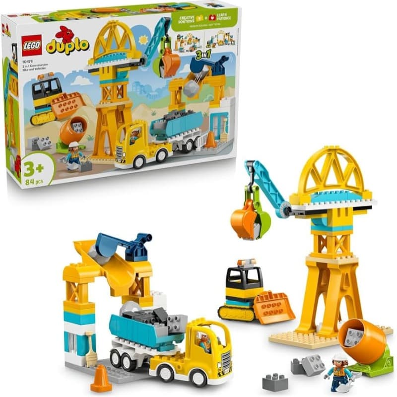 Lego 3 In 1 Construction Site And Vehicles 10476