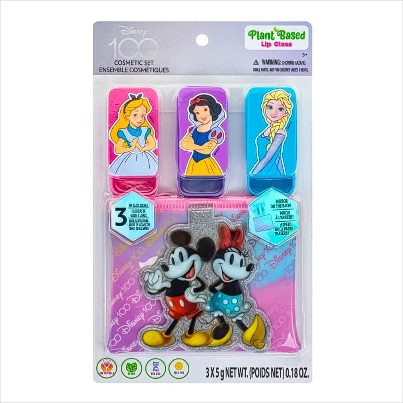 Disney 100th Lip Gloss Slider with Bag 3 Pack - 15g