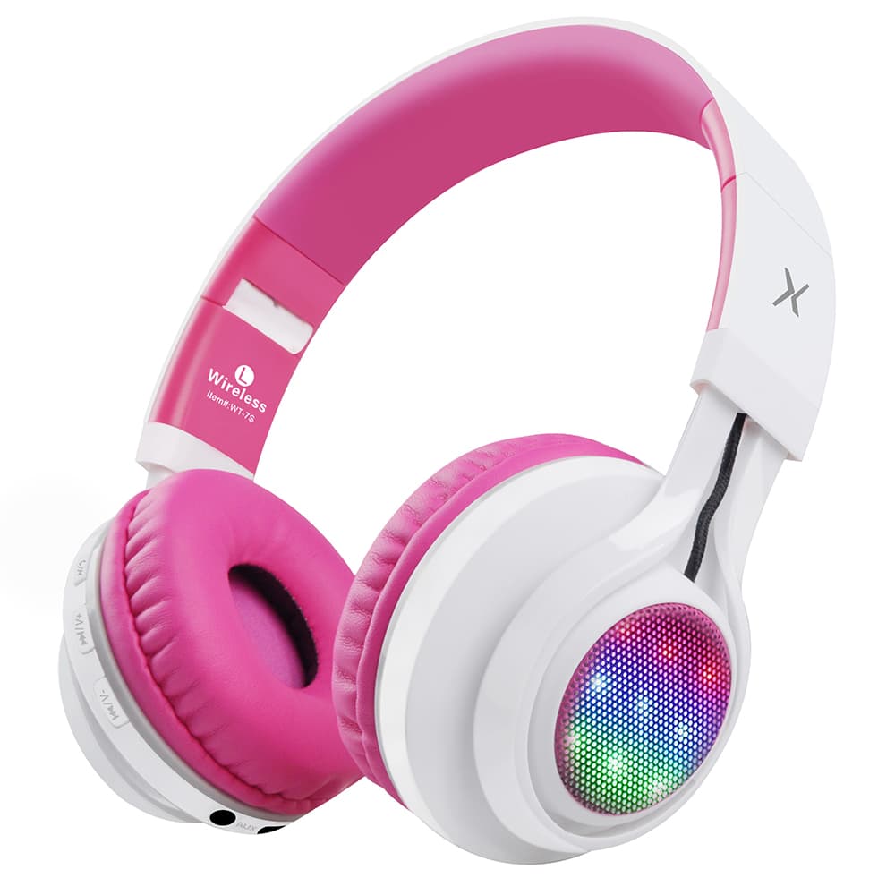 Riwbox Bluetooth Foldable Headphones Pink White