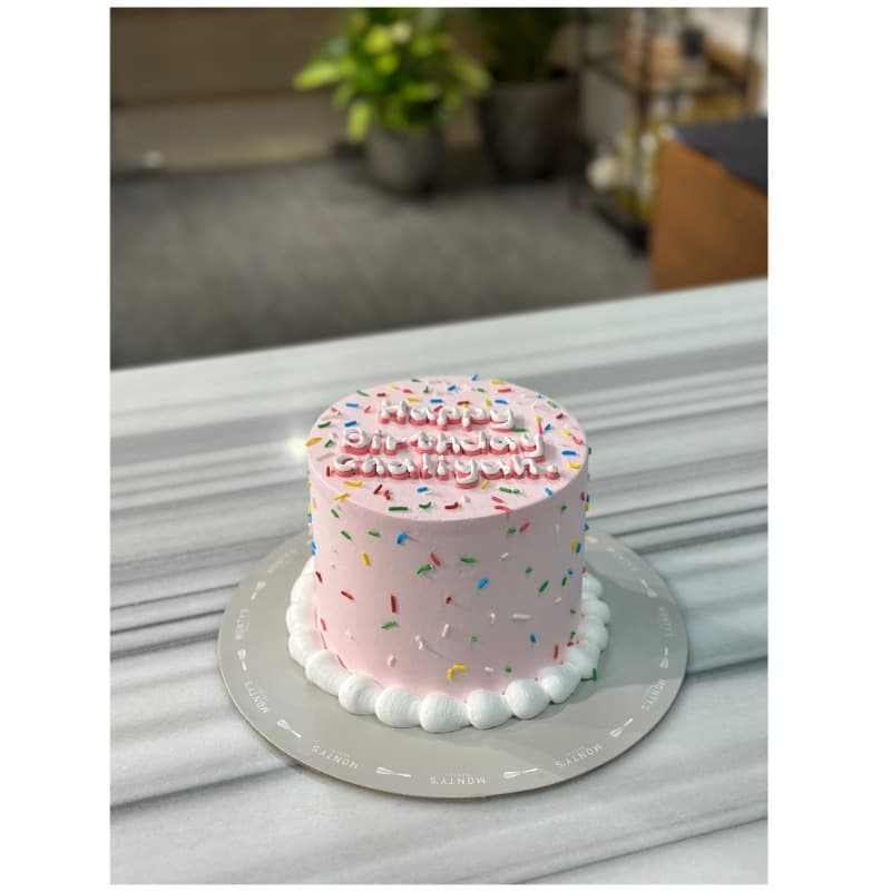 Monty's Pink Sprinkle Cake