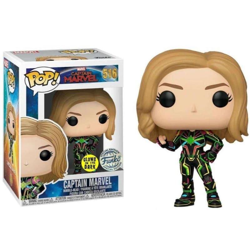 Funko Pop Captain Marvel Neon Suit Figure thumbnail 2
