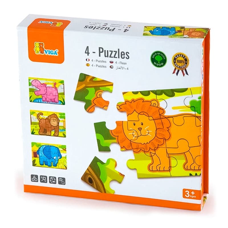 VIGA 4 Puzzles Box Jungle