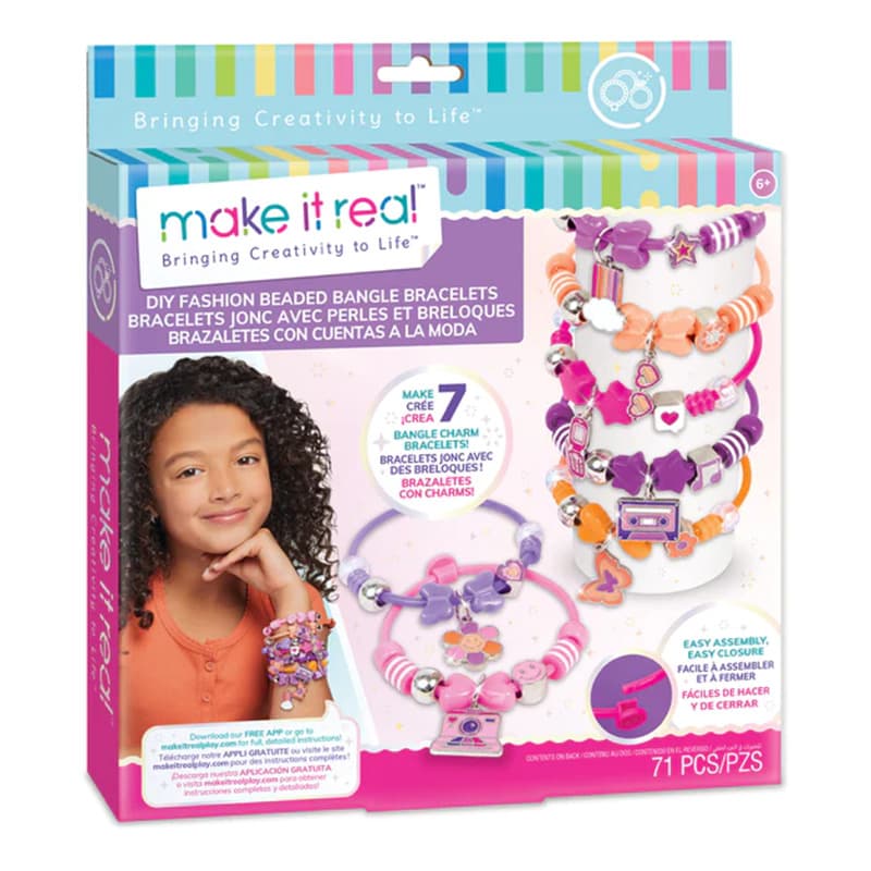 Make it Real Fashion Beaded Bangle Bracelets